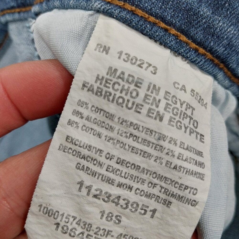 3788 Size 18 Upcycled Lee Blue and Orange Bell-Bottoms. - Picture 6 of 6